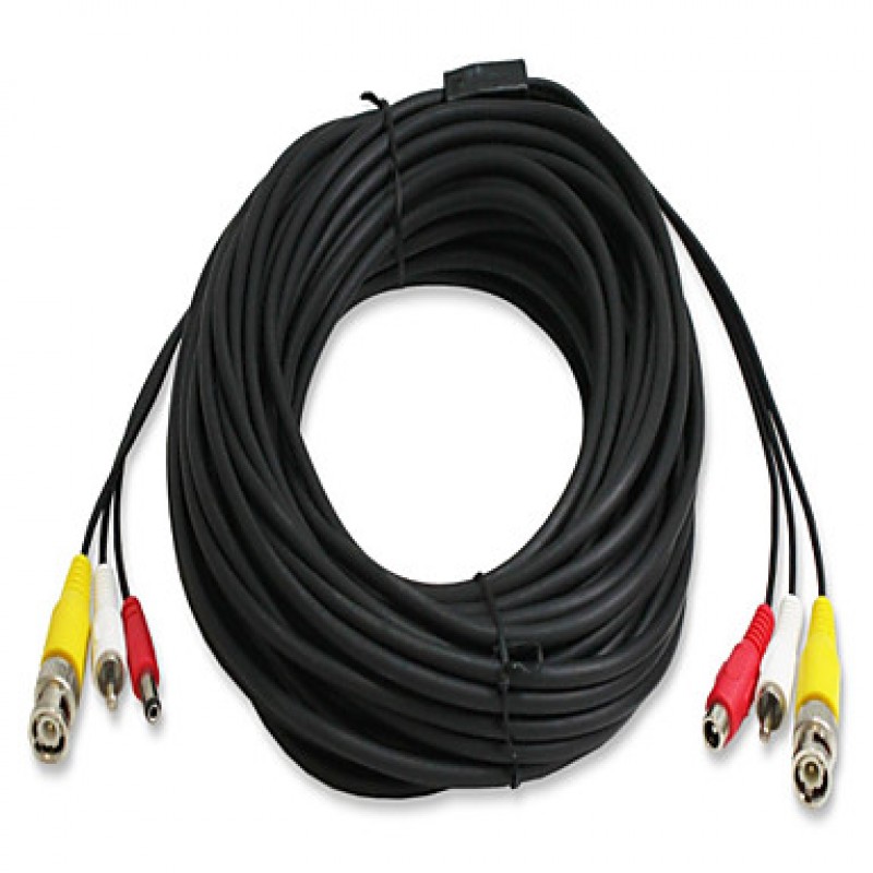 20M CCTV Security Surveillance Camera Video and Audio Powe Extension Cable Pre-made All-in-One BNC RCA Cable  