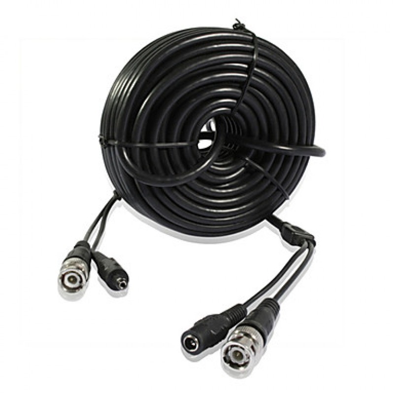 50ft 15m Video Power CCTV Cable Wire for Security Surveillance Camera  