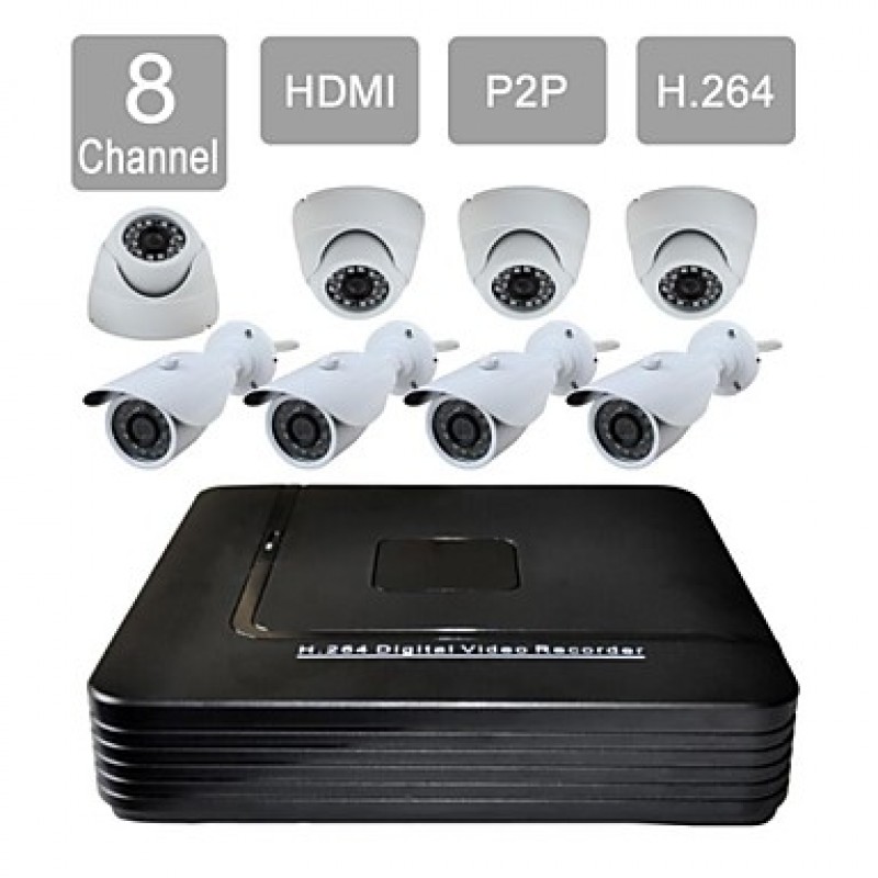 8 Channel HDMI 1TB HDD CCTV DVR 8 Outdoor / Indoor Vision Security Camera System Kit F276+632CAW08VG  