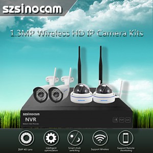 4CH 960P 1.3MP Waterproof WIFI NVR Kits,No Need To...