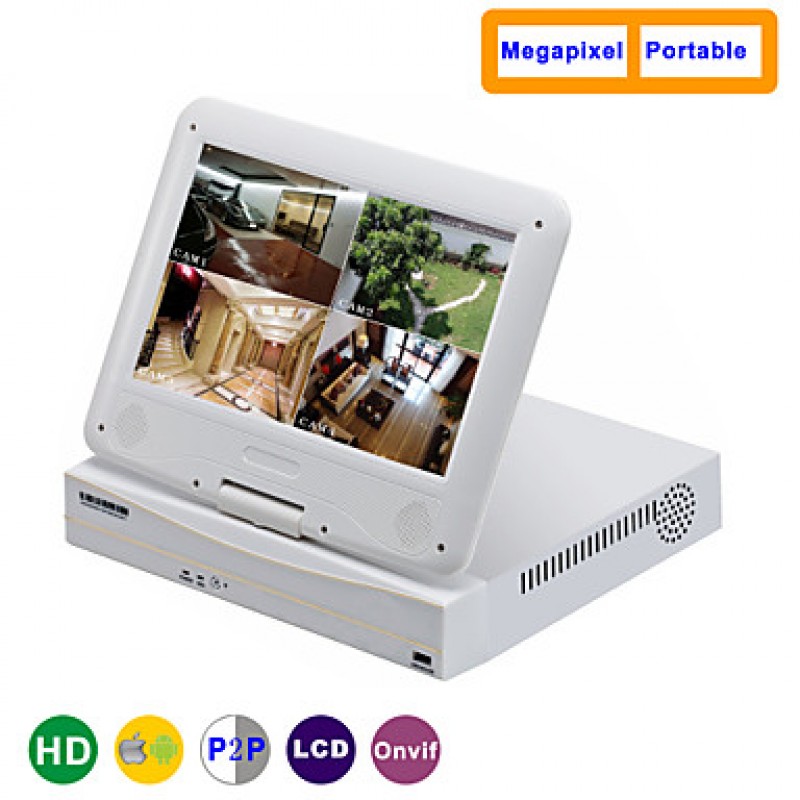 10.1 Inch 8CH 960P/720P with HDMI and P2P LCD NVR  