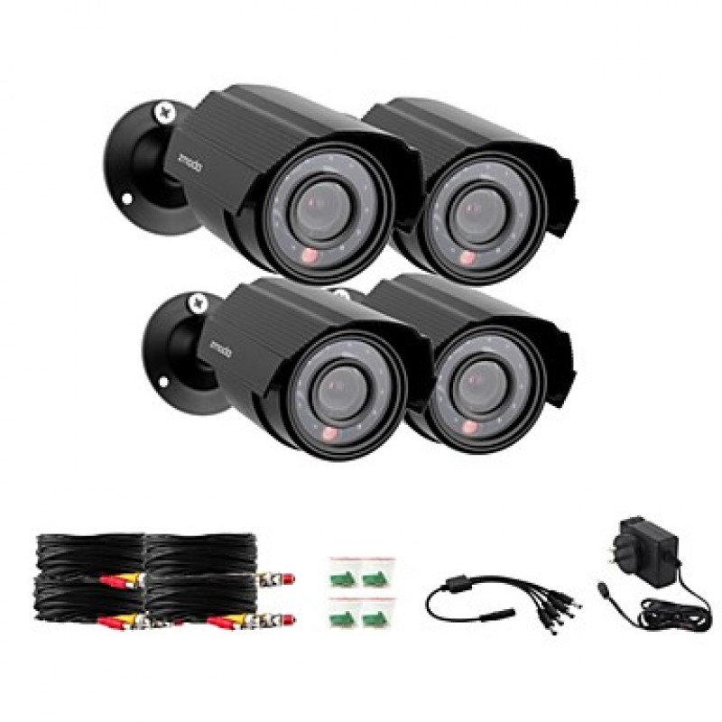 4 CH Key DVR 4 Outdoor 600TVL Day Night CCTV Home Security Camera System  