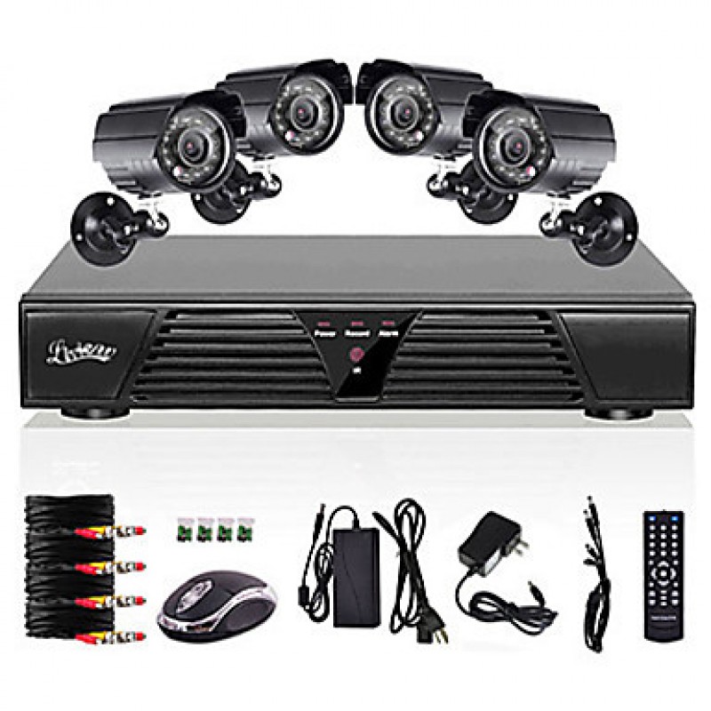 8CH Full 960H DVR and 4pcs Outdoor 800TVLine Day/Night cameras  