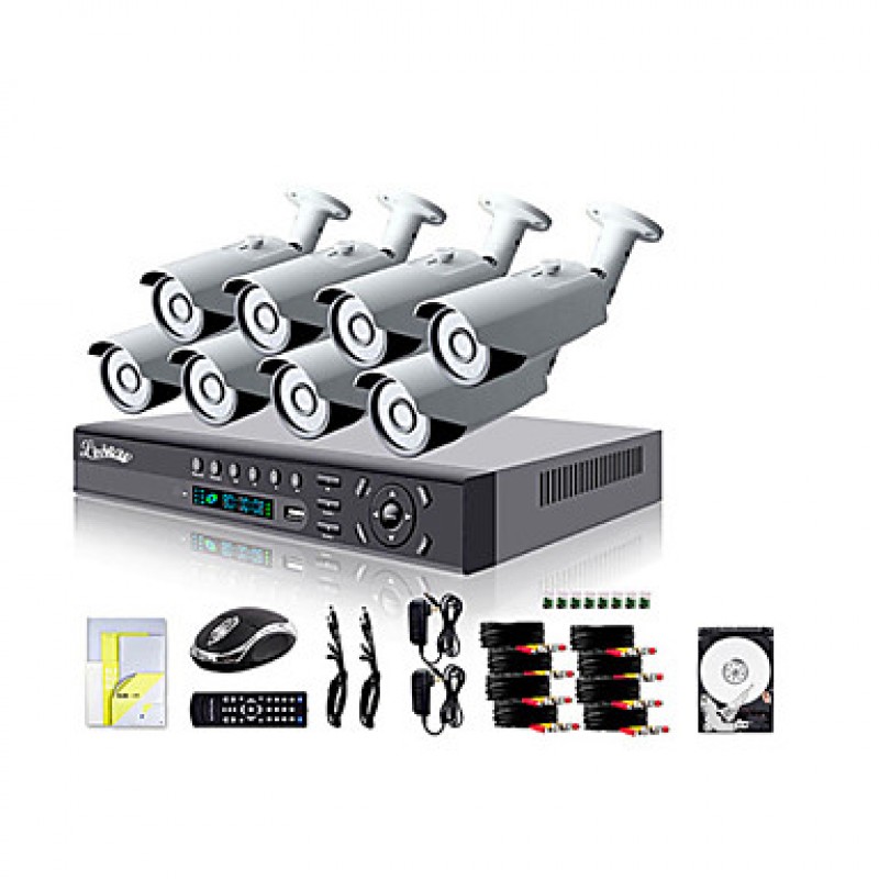 8CH HDMI 960H Network DVR 700TVL Outdoor Day/Night Security Camera System 500GB Hard Drive  